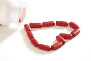Photo of pills arranged in heart shape